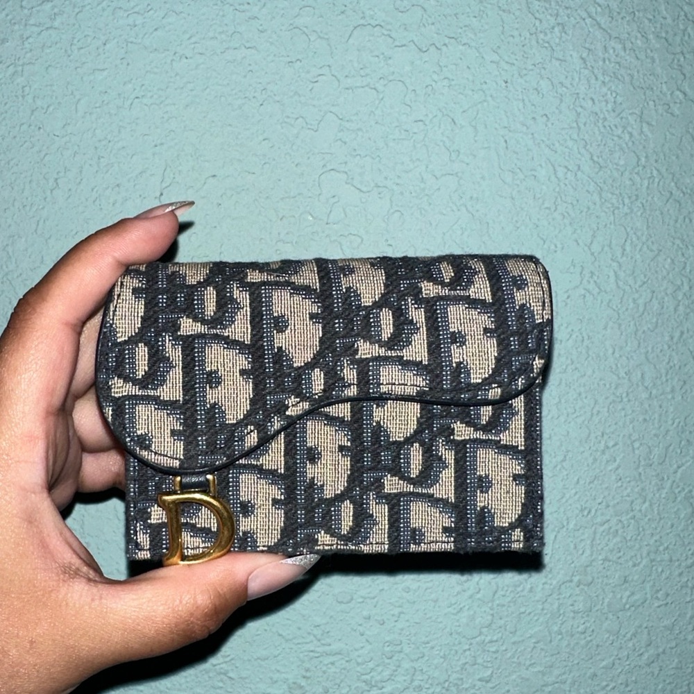 Dior saddle flap card holder